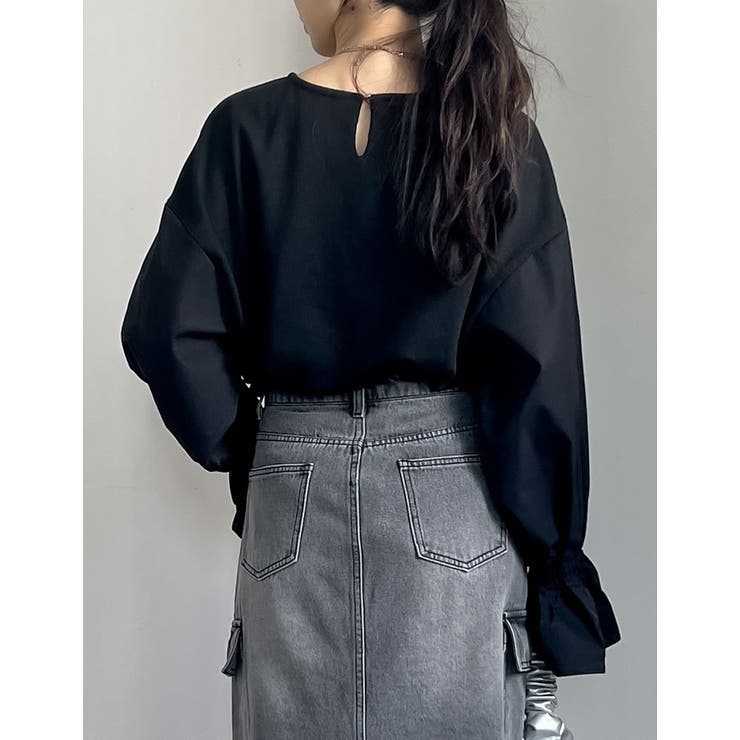 異素材切り替えキャンディースリーブ裏毛トップス | Re:EDIT | 詳細画像21 