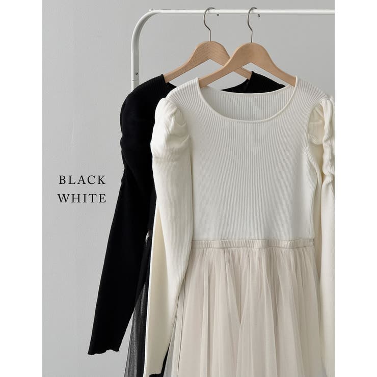 チュールドッキングニットワンピース | Re:EDIT | 詳細画像3 