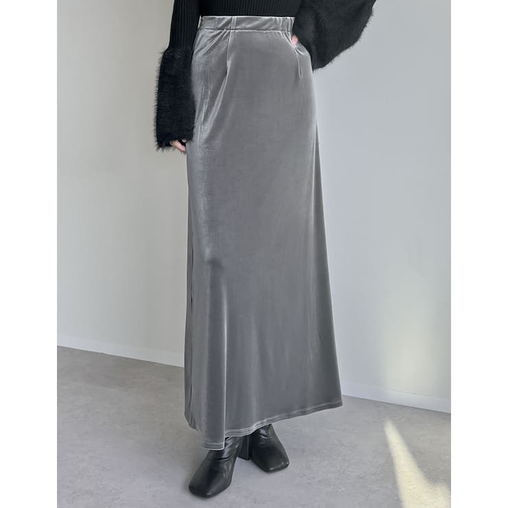 [低身長/高身長サイズ有]カットベロアナロースカート | Re:EDIT | 詳細画像4 