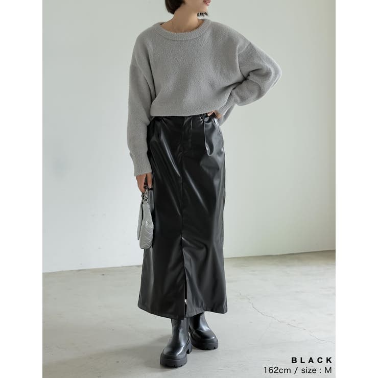 [低身長/高身長サイズ有]メタリックフェイクレザータイトスカート | Re:EDIT | 詳細画像32 