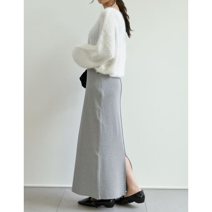 [低身長サイズ有]前後2WAYラメリブニットナロースカート | Re:EDIT | 詳細画像27 