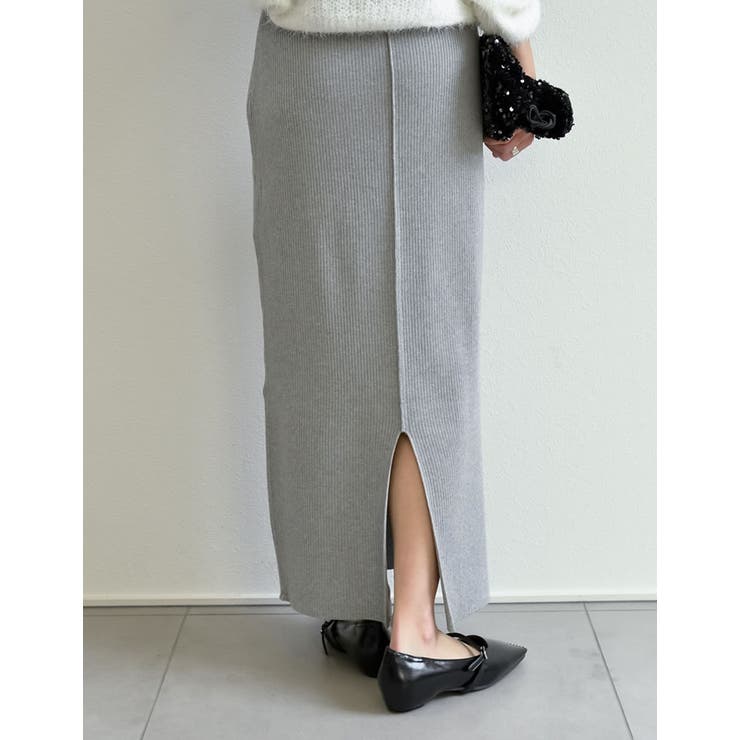 [低身長サイズ有]前後2WAYラメリブニットナロースカート | Re:EDIT | 詳細画像29 