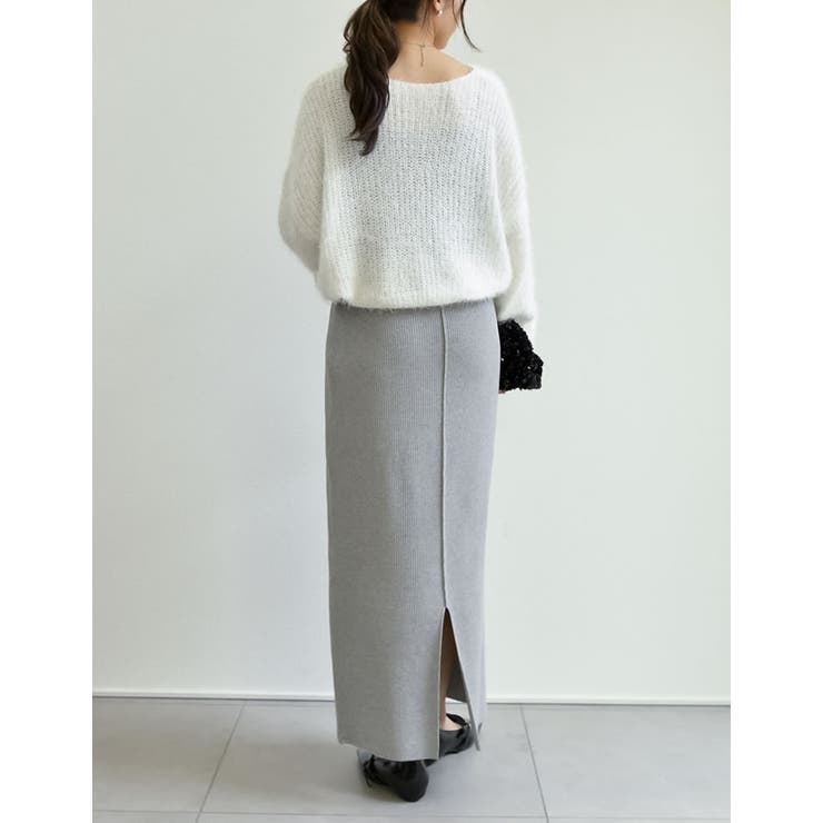 [低身長サイズ有]前後2WAYラメリブニットナロースカート | Re:EDIT | 詳細画像30 