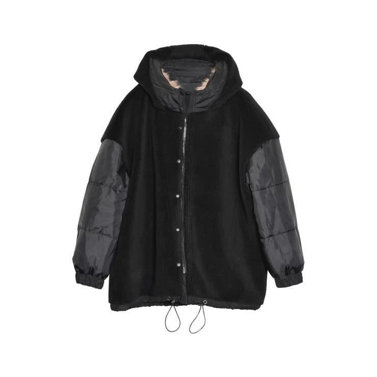 2WAYリサイクルタフタバックフリルデザインフェイクファーフード付き中綿ミドルコ… | Re:EDIT | 詳細画像28 