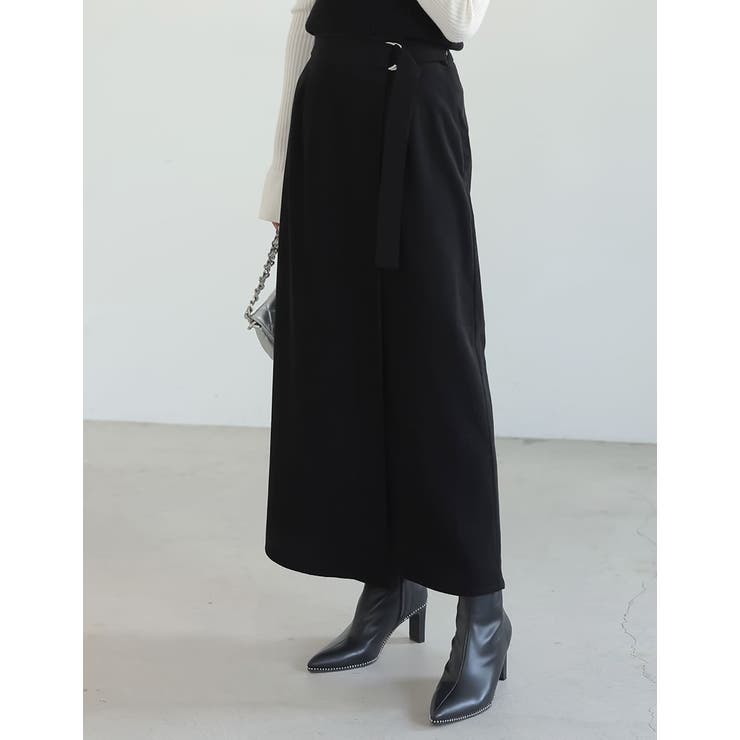 [低身長/高身長サイズ有]微起毛ツイルラップ風スカート | Re:EDIT | 詳細画像3 