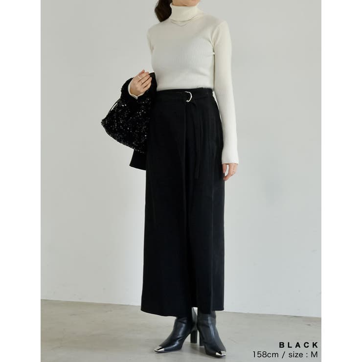 [低身長/高身長サイズ有]微起毛ツイルラップ風スカート | Re:EDIT | 詳細画像9 