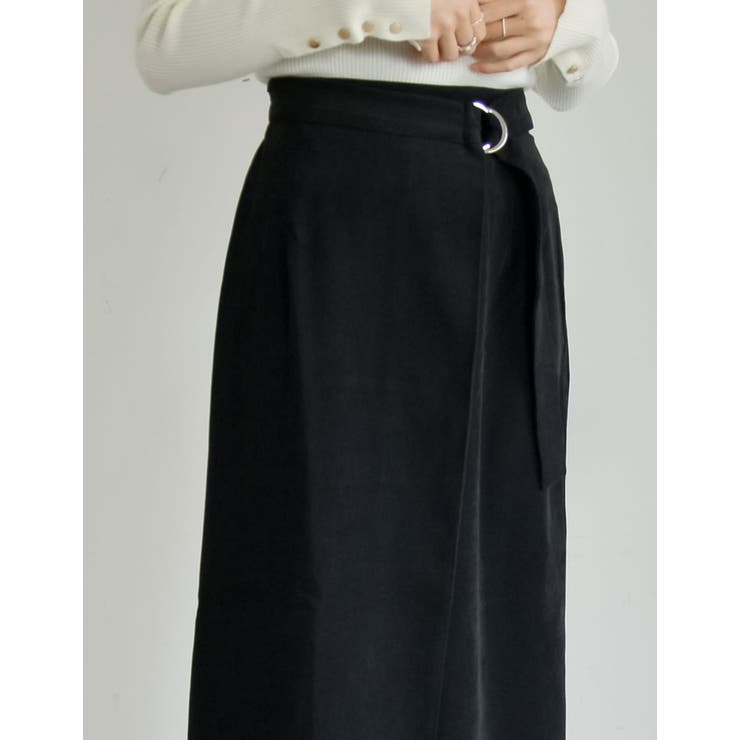 [低身長/高身長サイズ有]微起毛ツイルラップ風スカート | Re:EDIT | 詳細画像10 