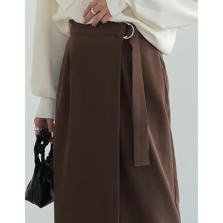 [低身長/高身長サイズ有]微起毛ツイルラップ風スカート | Re:EDIT | 詳細画像21 