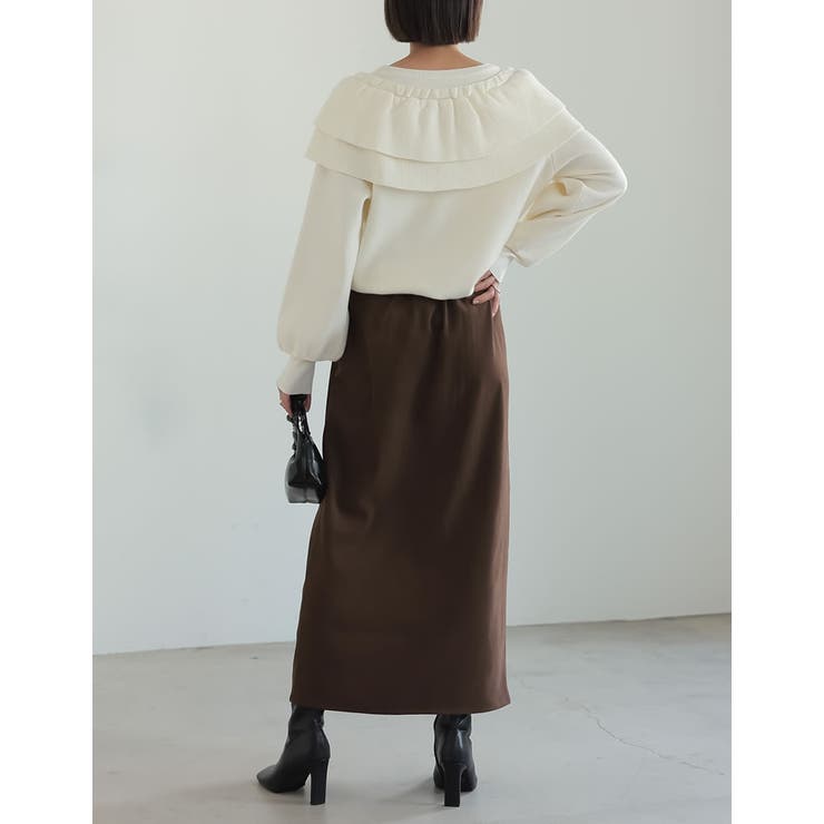 [低身長/高身長サイズ有]微起毛ツイルラップ風スカート | Re:EDIT | 詳細画像22 