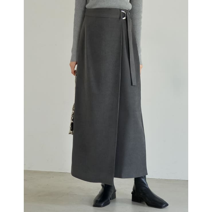 [低身長/高身長サイズ有]微起毛ツイルラップ風スカート | Re:EDIT | 詳細画像24 