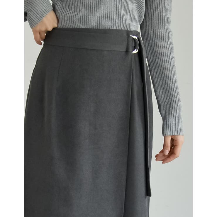 [低身長/高身長サイズ有]微起毛ツイルラップ風スカート | Re:EDIT | 詳細画像25 