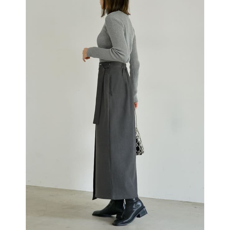 [低身長/高身長サイズ有]微起毛ツイルラップ風スカート | Re:EDIT | 詳細画像26 