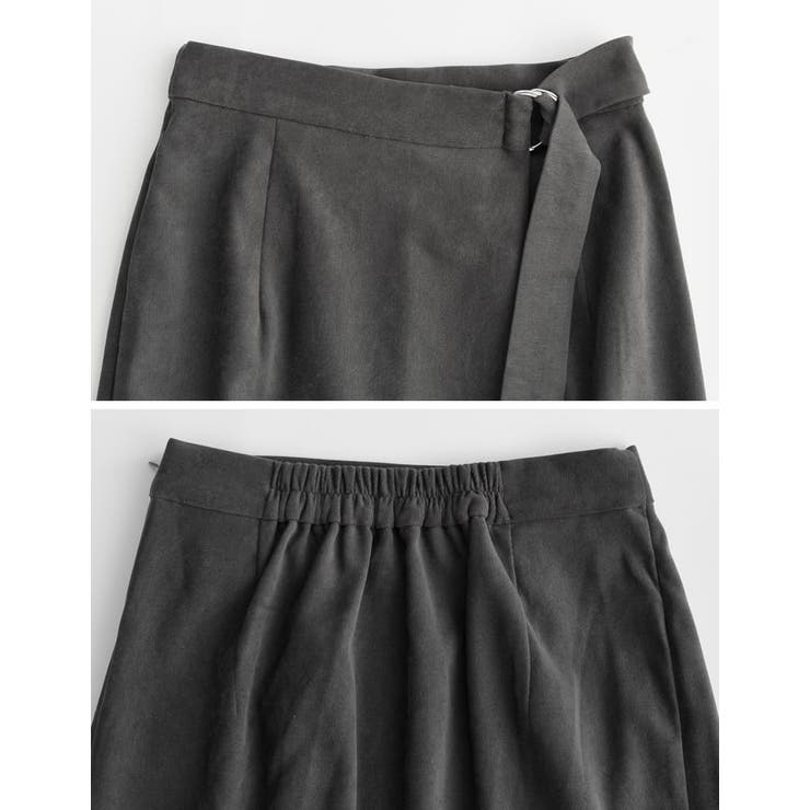 [低身長/高身長サイズ有]微起毛ツイルラップ風スカート | Re:EDIT | 詳細画像34 