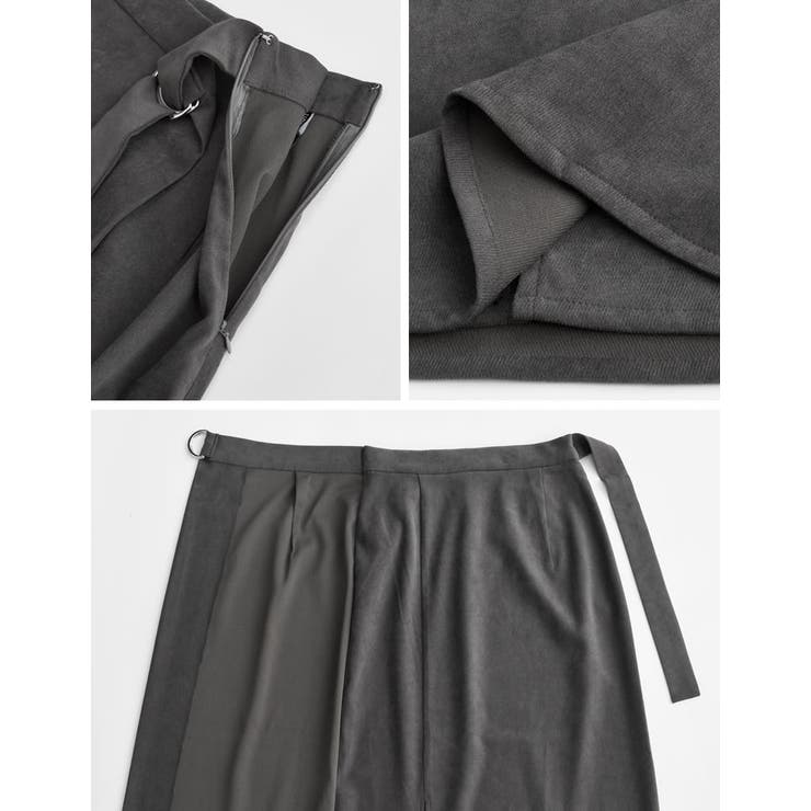 [低身長/高身長サイズ有]微起毛ツイルラップ風スカート | Re:EDIT | 詳細画像35 