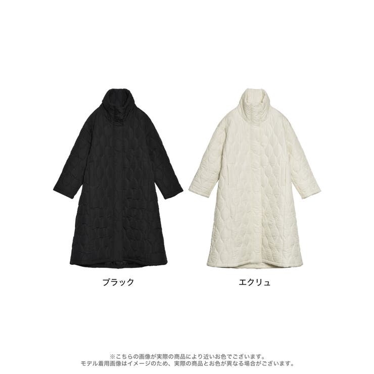 中綿リサイクルタフタキルティングスタンドカラーフレアロングコート | Re:EDIT | 詳細画像18 