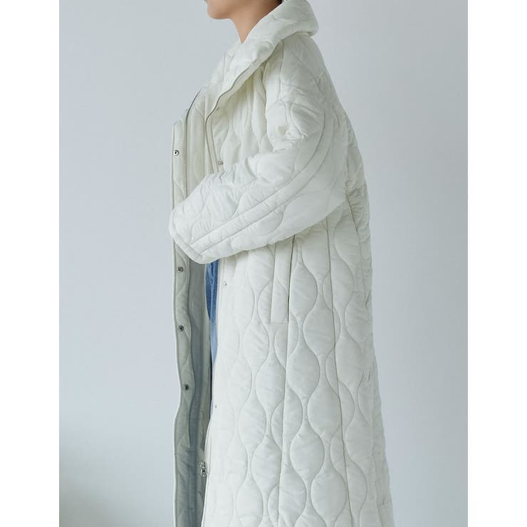 中綿リサイクルタフタキルティングスタンドカラーフレアロングコート | Re:EDIT | 詳細画像26 