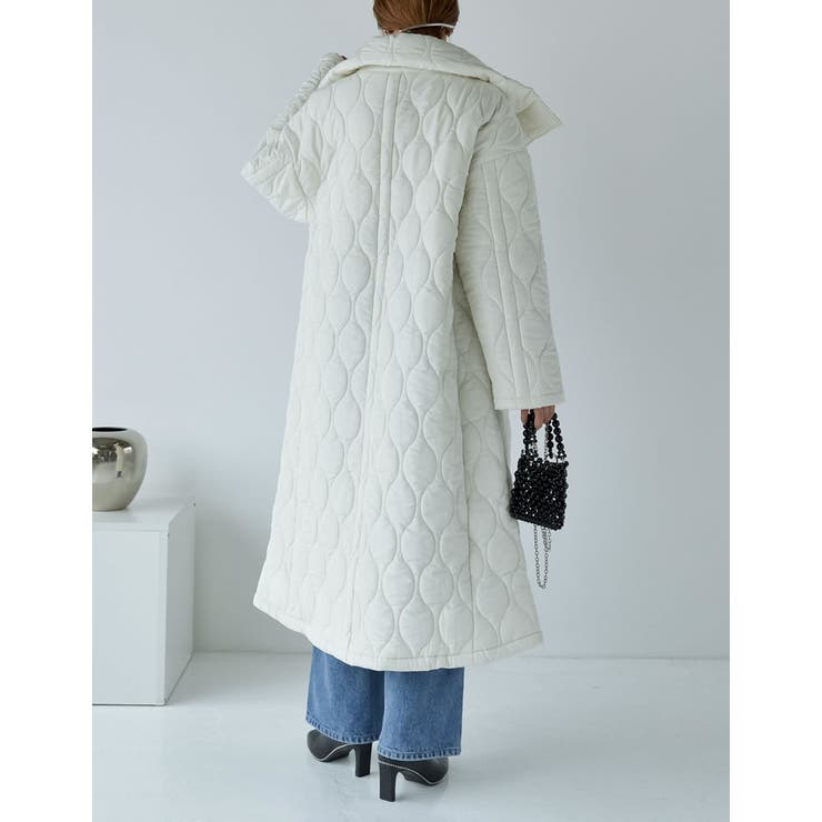 中綿リサイクルタフタキルティングスタンドカラーフレアロングコート | Re:EDIT | 詳細画像27 