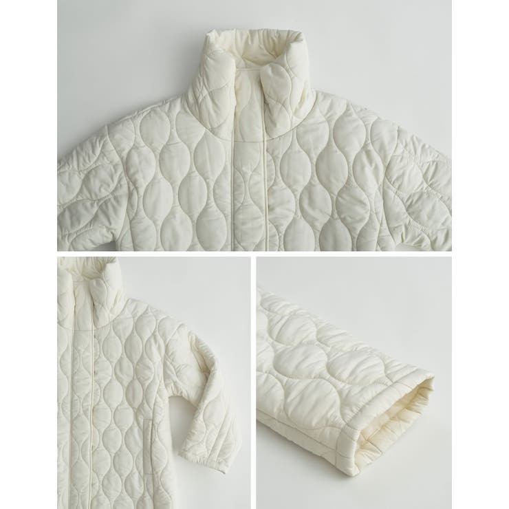 中綿リサイクルタフタキルティングスタンドカラーフレアロングコート | Re:EDIT | 詳細画像32 