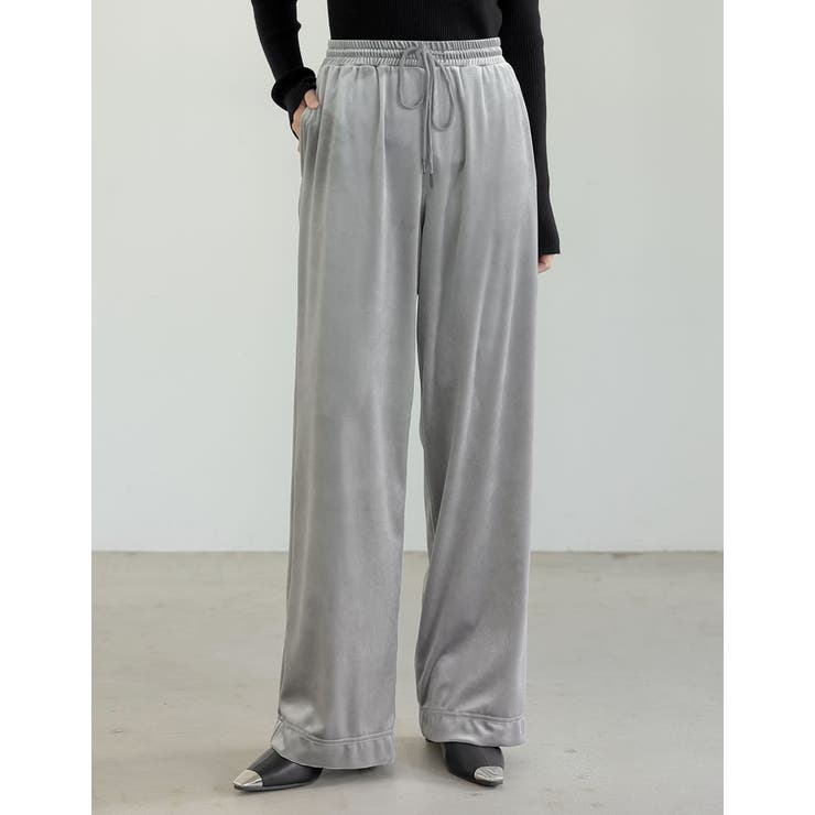 ベロアドロストストレートトラックパンツ[品番：GS000021843
