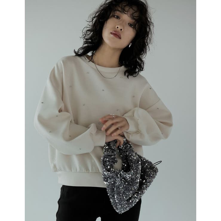 パールorラインストーン付きダンボールトップス | Re:EDIT | 詳細画像2 