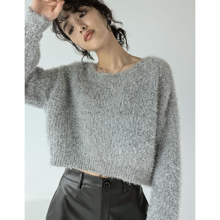 【本日限定値下げ】 shaggy knit cropped tops