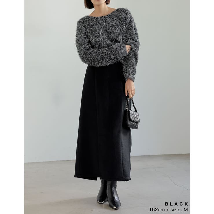 [低身長/高身長サイズ有]メルトンシャギーナロースカート | Re:EDIT | 詳細画像13 