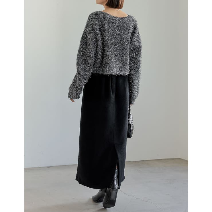 [低身長/高身長サイズ有]メルトンシャギーナロースカート | Re:EDIT | 詳細画像15 