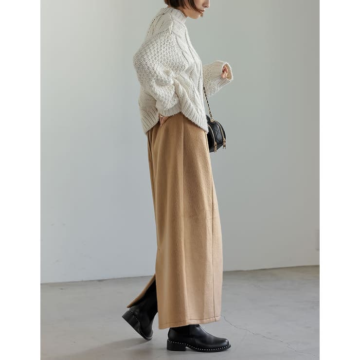 [低身長/高身長サイズ有]メルトンシャギーナロースカート | Re:EDIT | 詳細画像24 