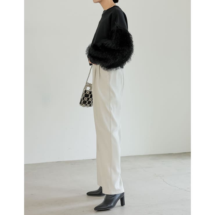 ラメフェザースリーブ裏毛ショート丈プルオーバー | Re:EDIT | 詳細画像14 