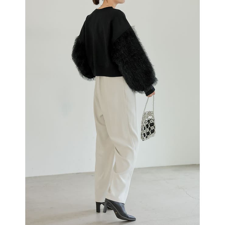 ラメフェザースリーブ裏毛ショート丈プルオーバー | Re:EDIT | 詳細画像17 