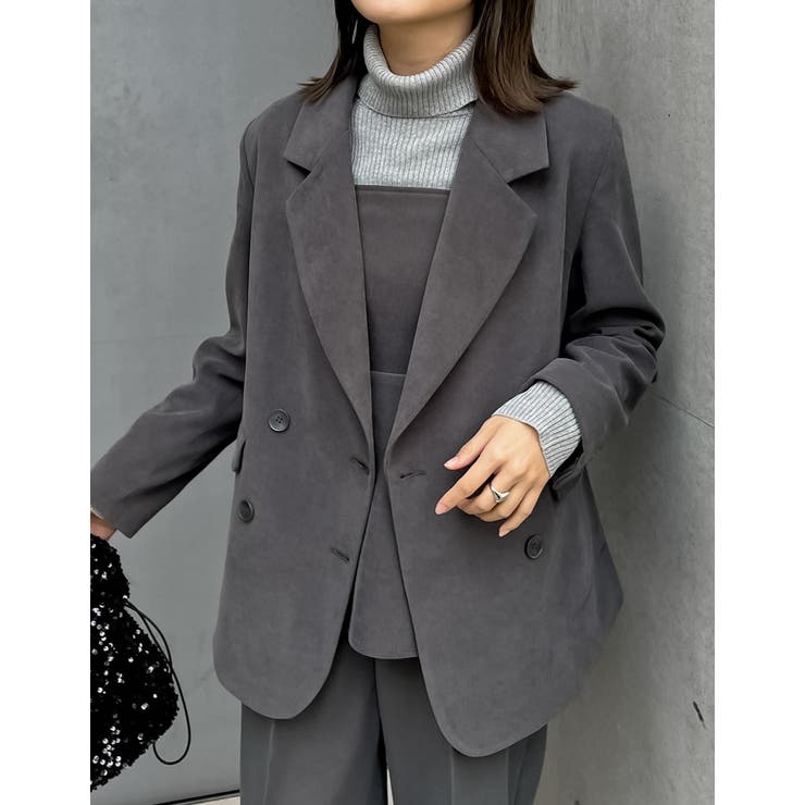 微起毛ツイルダブルテーラードジャケット | Re:EDIT | 詳細画像3 