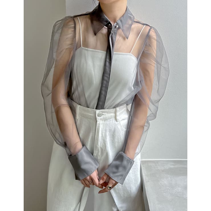 チュールボリュームスリーブシアーシャツ | Re:EDIT | 詳細画像5 