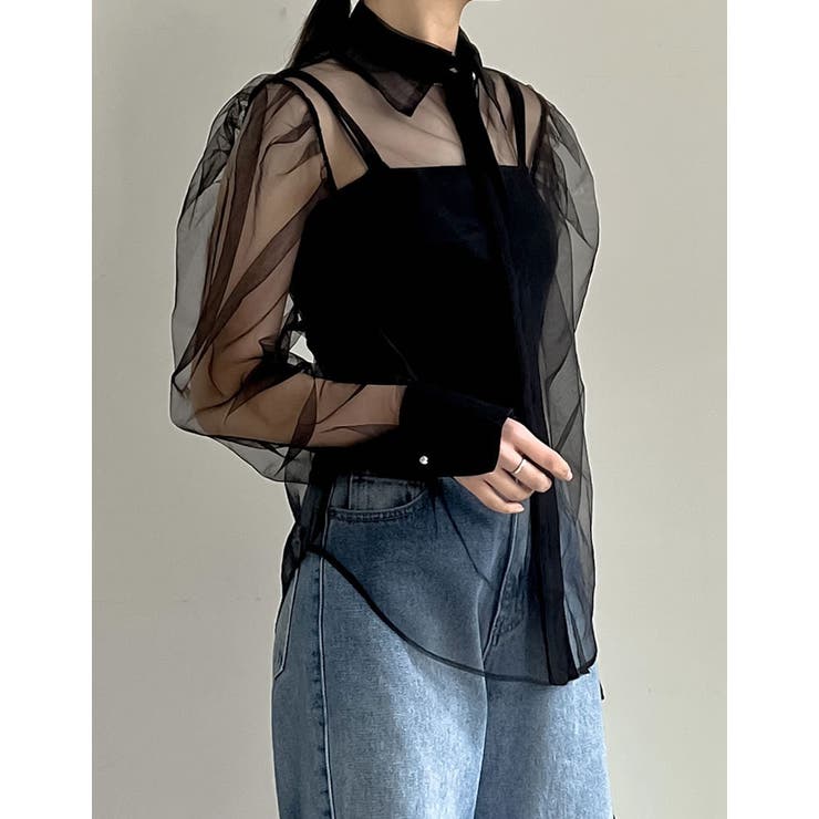 チュールボリュームスリーブシアーシャツ | Re:EDIT | 詳細画像8 