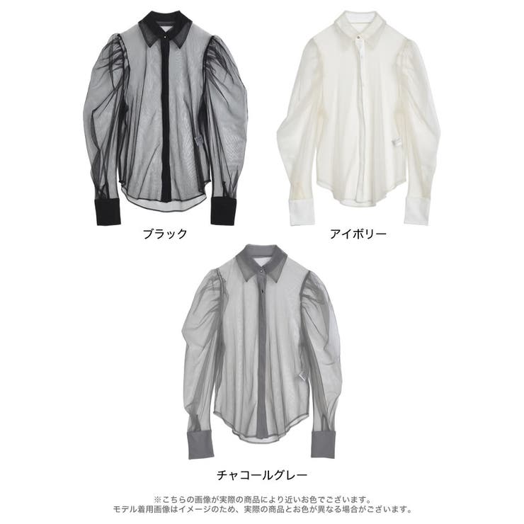 チュールボリュームスリーブシアーシャツ | Re:EDIT | 詳細画像18 