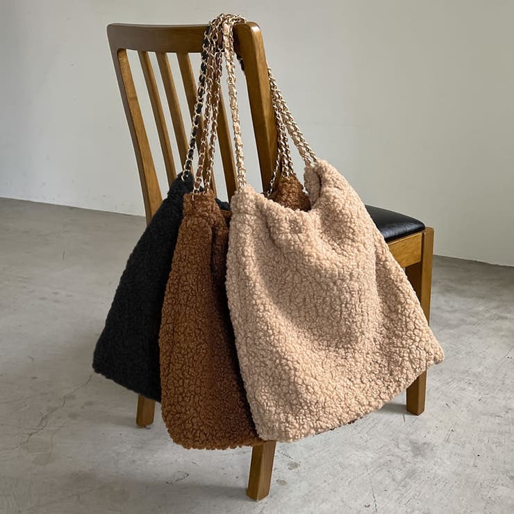 [2点セット]ミニポーチ付テディボアチェーンストラップバッグ | Re:EDIT | 詳細画像1 