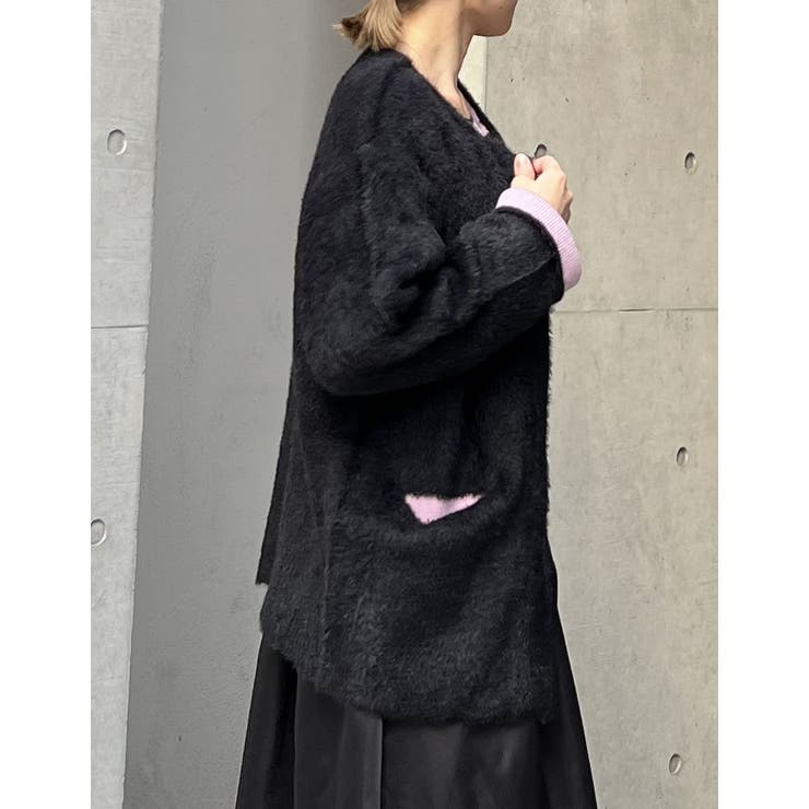 ラメ配色ノーカラーニットコート | Re:EDIT | 詳細画像33 