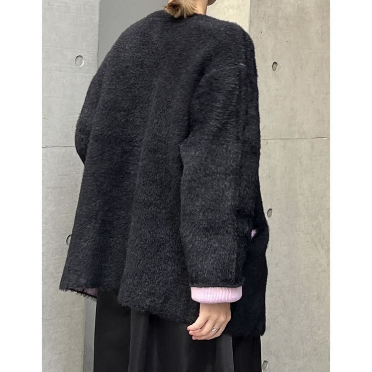 ラメ配色ノーカラーニットコート | Re:EDIT | 詳細画像34 