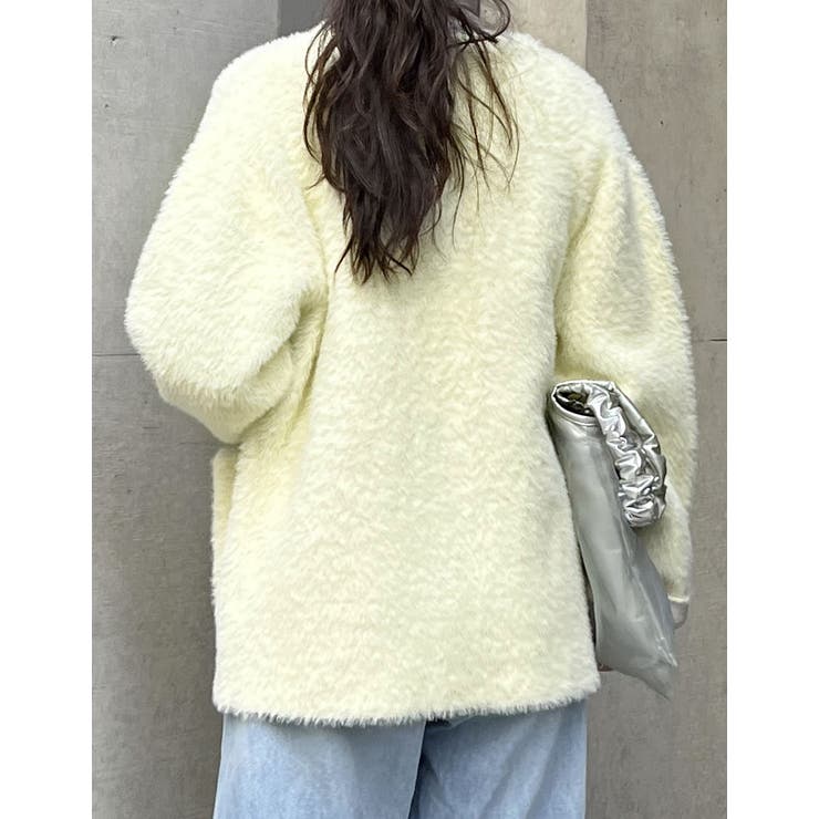 ラメ配色ノーカラーニットコート | Re:EDIT | 詳細画像36 