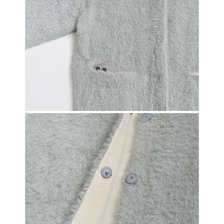 ラメ配色ノーカラーニットコート | Re:EDIT | 詳細画像39 