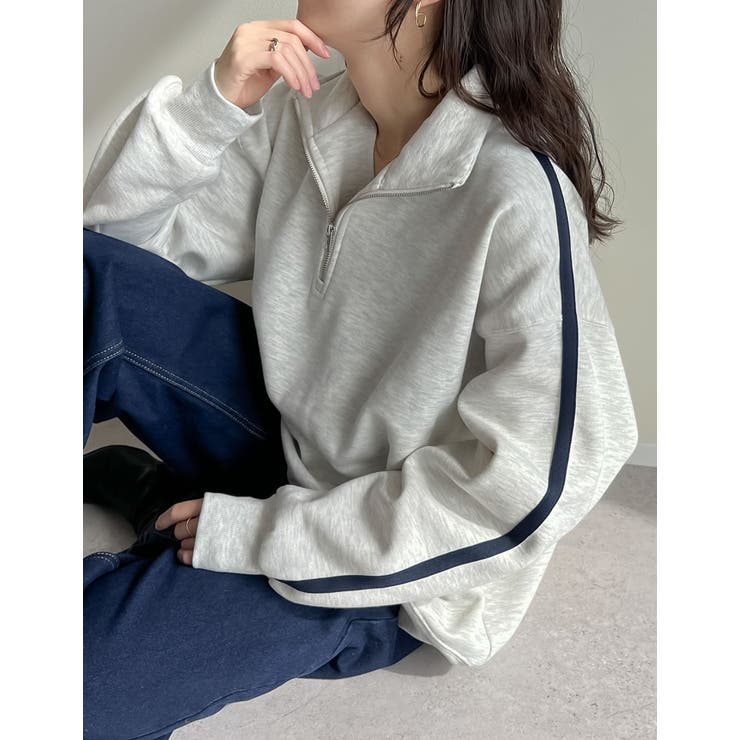 選べる裏起毛オーバーサイズハーフジップスウェット | Re:EDIT | 詳細画像6 