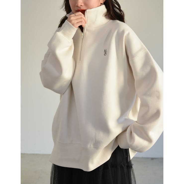 選べる裏起毛オーバーサイズハーフジップスウェット | Re:EDIT | 詳細画像9 