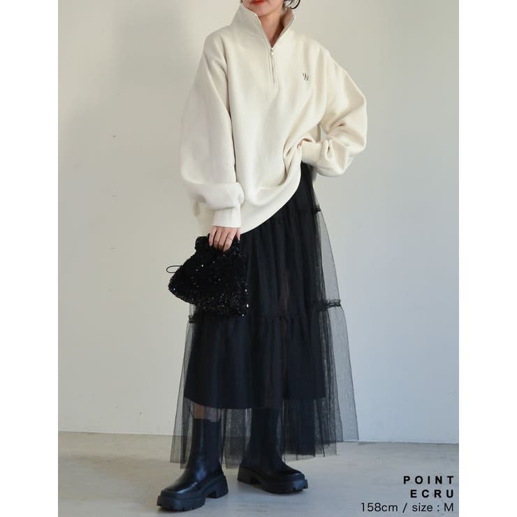 選べる裏起毛オーバーサイズハーフジップスウェット | Re:EDIT | 詳細画像21 