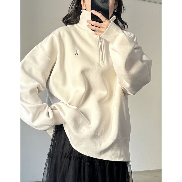 選べる裏起毛オーバーサイズハーフジップスウェット | Re:EDIT | 詳細画像22 