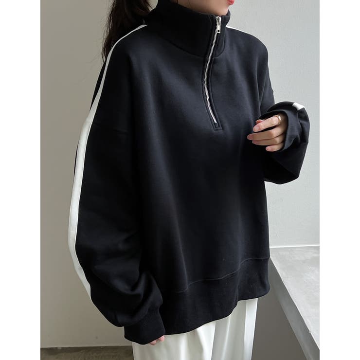 選べる裏起毛オーバーサイズハーフジップスウェット | Re:EDIT | 詳細画像37 