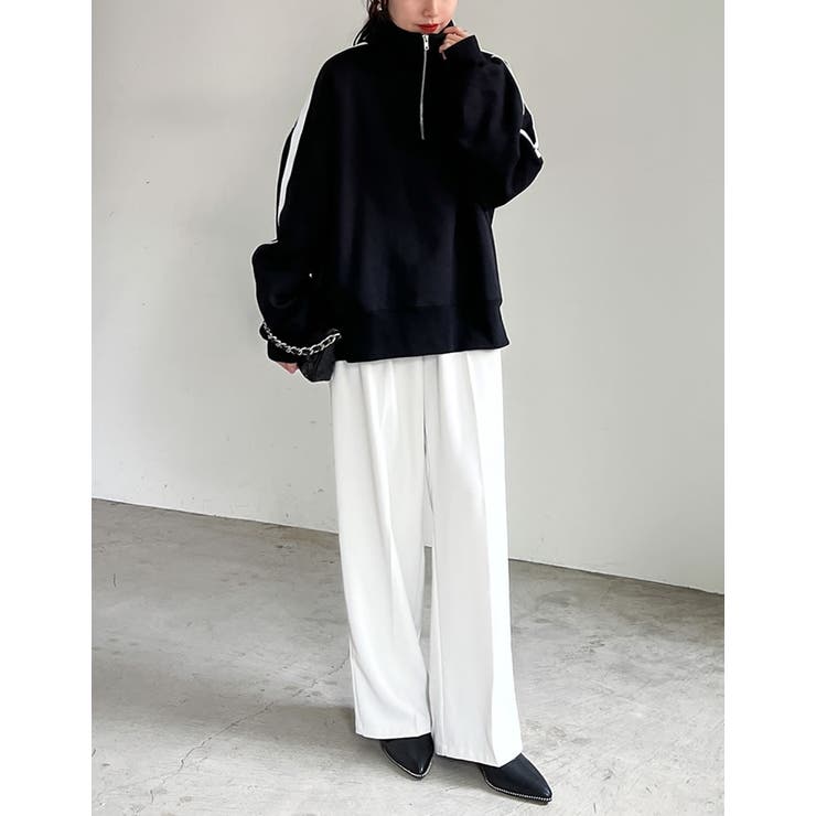 選べる裏起毛オーバーサイズハーフジップスウェット | Re:EDIT | 詳細画像38 