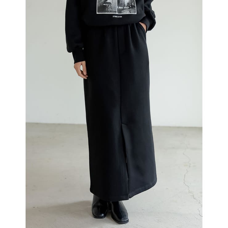 [低身長サイズ有]裏起毛フロントスリットナロースカート | Re:EDIT | 詳細画像11 