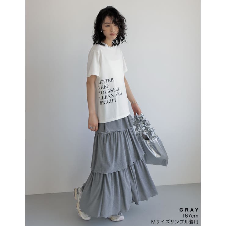 [低身長サイズ有]ラメグリッターティアードスカート | Re:EDIT | 詳細画像5 