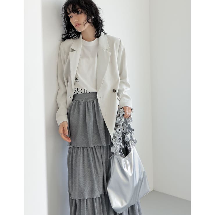 [低身長サイズ有]ラメグリッターティアードスカート | Re:EDIT | 詳細画像6 