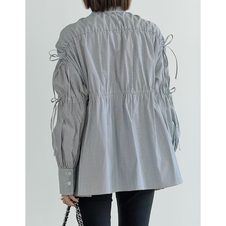 ストライプギャザーリボンブラウス | Re:EDIT | 詳細画像15 