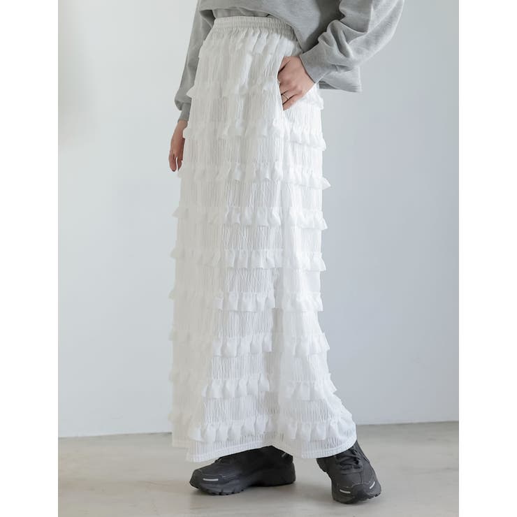 [低身長サイズ有]フリルジャガードカットソーナロースカート | Re:EDIT | 詳細画像11 